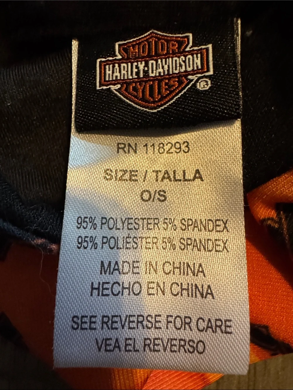 HARLEY DAVIDSON Orange Beanie Hat with Sunglasses Print-OS